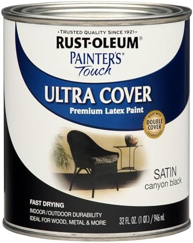 Rust-Oleum Painter's Touch Latex Brush-On Paint, Satin Canyon Black