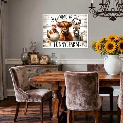 KYOQFVN Farm Diamond Art Kits for Adults - Chicken Cow Donkey - Diamond Painting Kits for Beginner, 5D Round Full Drill Diamond Dots Crafts for Home Wall Decor 16x12 Inch
