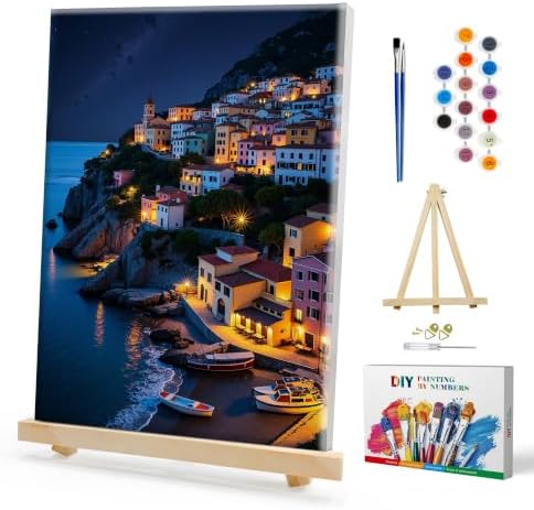 SmartEZ Framed Paint by Numbers Kit for Adults Landscape, Paint by Numbers