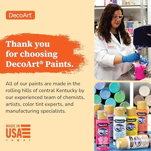 DecoArt Americana Dazzling Metallics Acrylic Paint Set – Popular Colors, 24 Bottles (2 fl oz) – Craft Metallic Paints for Canvas, Wood & DIY Projects