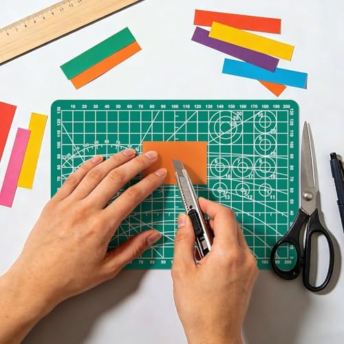 A5 Cutting Mat,8in x 6in Small Self Healing Sewing Mat Rotary Cutting Mat Double Sided Thickened Craft Cutting Board for Hobby Fabric Precision Sewing Modeling Quilting Projects,Green
