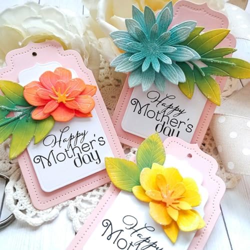 Scrapbooking Die-Cuts, Layer Frame Net Set Metal Cutting Dies for Card Making, Paper Craft Template, Background Embossing Stencils, DIY Album Décor (Flower Set E-14.7x18.3cm)