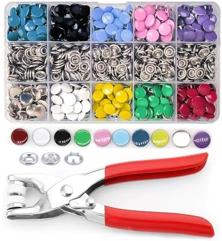 MIFOLEU Colorful Solid Snap Button Kit, Snaps for Fabric with Tool (800PCS)