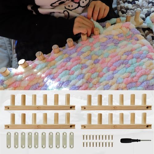 Vila KuChe Wood Chunky Blanket Knitting Looms DIY Adjustable Size