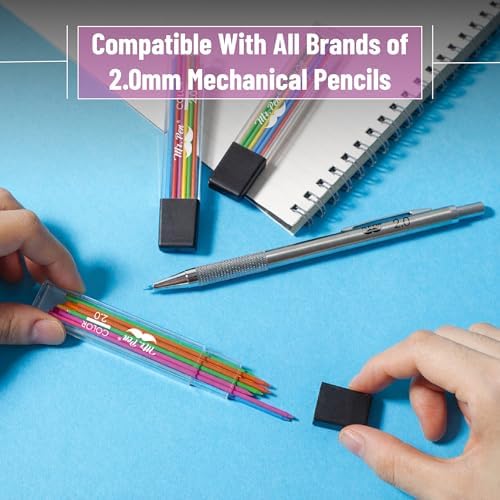 Mr. Pen- 2.0 mm Lead Refills, 48 Pack (12 per Tube), Colorful, 90 mm Length