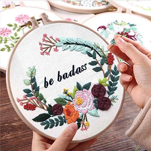 Louise Maelys 3 Pack Embroidery Kit for Beginners, Funny Quote Art