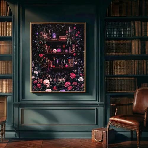 Amaieuin Paint by Numbers Kit for Adults,Halloween Canvas Paint by Numbers for Adults,Halloween Adult Paint by Numbers Gifts and Home Wall 20x16in