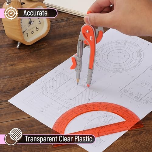 Mr. Pen- Geometry Compass and Protractor Set, 6 Inch Compass