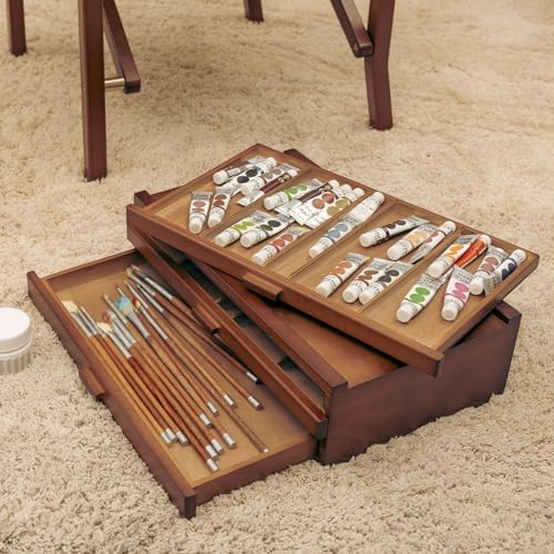 MEEDEN PRO Supply Storage Box - 3 Tier Wood Artist Drawers Art Supply Box
