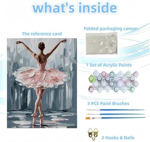 niurenmaoyi Ballet Dancer Paint by Numbers Kit for Adult Beginner,16X20in