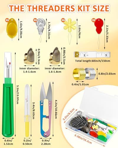 FIVEIZERO Needle Threaders Kit, 24 PCS Needle Threader for Hand Sewing