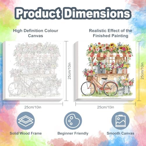 Flower Shop Framed Paint by Numbers Kit for Adults Beginner 10x10 inch