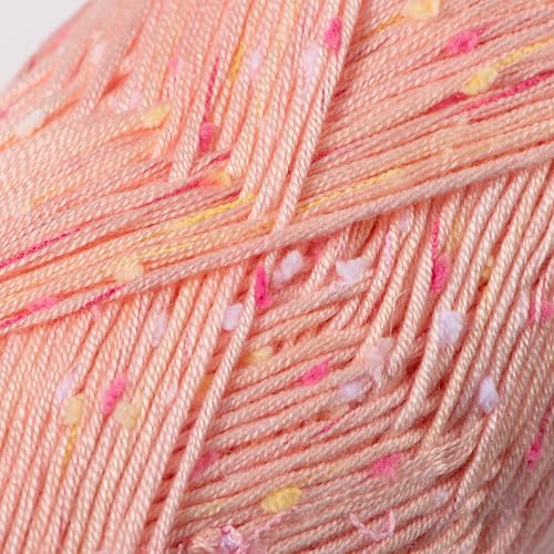 Loops & Threads Flecks Yarn - Yarn for Knitting, Crochet, Weaving, and Arts & Crafts - Peachy, Acrylic Blend, 6.53 oz