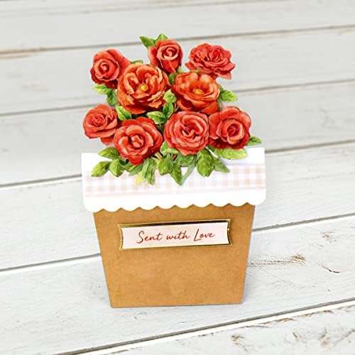 Katy Sue Flower Patch Pots Card Making Kit. 8 Cards, 8 Envelopes, 3 Sheets of Floral Die-Cut Decoupage, Adhesive Pads, & 2 Sheets of Birthday Sentiments Banners for Card Making Supplies