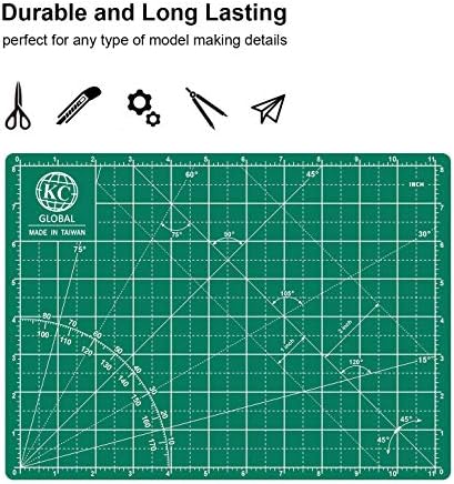KC GLOBAL A3 (18"x12") Self-Healing Cutting Mat (Dark Green) - Sturdy, Reversible, Eco-Friendly, Non-Slip. Premium Desk Mat for Crafters, Quilters, and Hobbyist