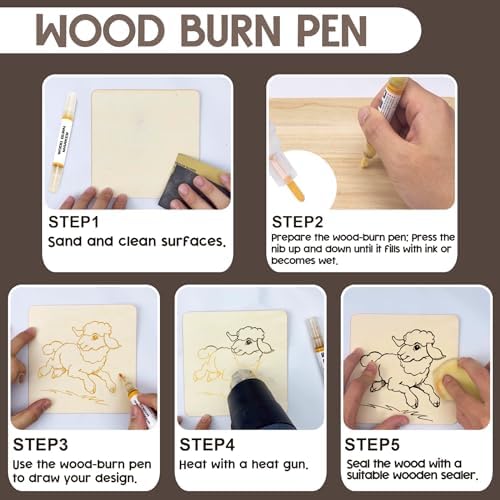 1DFAUL Wood Burn Paste Pen Kit, 4OZ Wooden Burning Gel & Wood Burn Marker