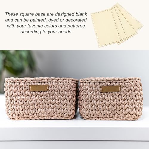 PATIKIL 6 x 10 Inch Crochet Basket Base, 4 Pcs Basket Bottoms Square Wood Base Shaper Bag Making Supplies Weaving Knitting Kit for Crochet Shoulder Bag Handbag Purse Craft