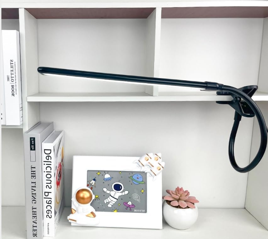 Black LED Easel Lamp Clip-On Art Light for Artists - 3 Colour Modes, 10-Level Dimmable Eye-Care Desk Lamp, Flexible 360° Gooseneck, USB Powered for Painting, Drawing, Headboards, Drafting Tables