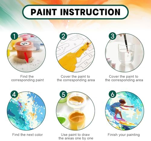 Possoco Paint by Numbers Kit for Adults Beginner & Kids Age 8-12, Colorful Easy Adult Paint by Number Kits on Canvas, DIY Acrylic Watercolor Oil Painting by Number for Teens for Home Decor 16x20 Inch