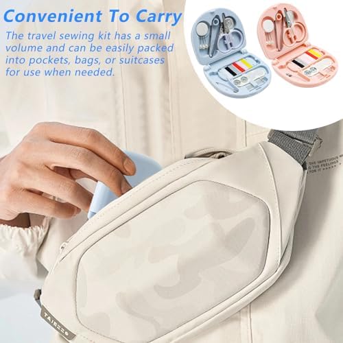 Yasdyri 4 PCS Mini Sewing Kit with Threads Scissors Hand Sewing Needles