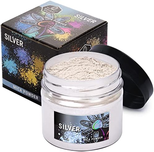 Silver Mica Powder for Resin Coloring 2 oz - Pigment Powder for Nails