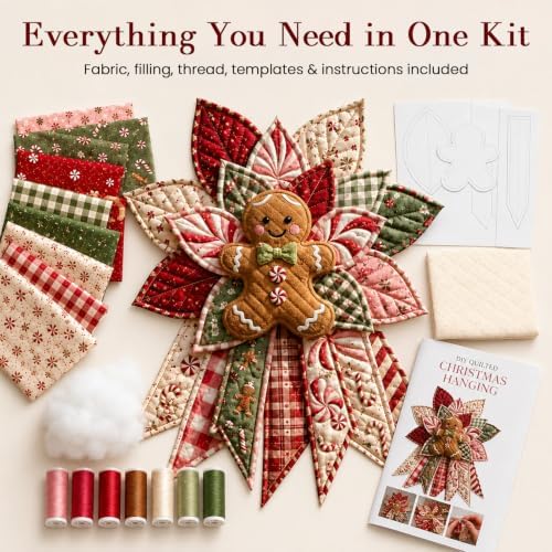 Daily Partner Quilted Christmas Door Hanging DIY Sewing Kit (3PCSB)