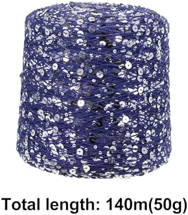ECYC Ltd 153 Yards Cotton Sequin Yarn, Sparkle Sequin Thread Yarn Knitting Cotton Yarn Glitter Sequin Yarn for Crocheting and Knitting, DIY Craft Projects