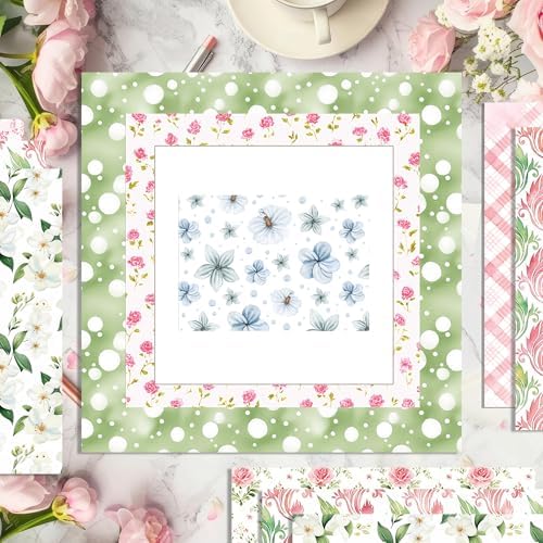 12×12 Spring Scrapbook Paper Watercolor Flower Pattern Paper,24 Sheets Double-Sided CardStock Papers Pad for Junk Journal, Decoupage, Card Making, Scrapbooking, DIY Home Decor .