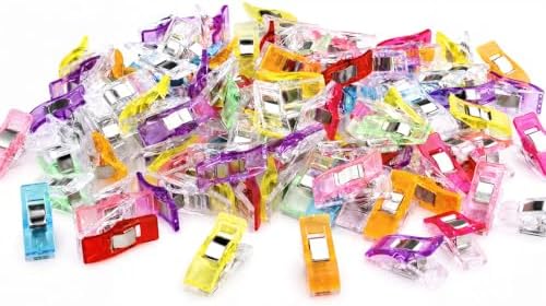 100 Pcs Premium Sewing Clips Multipurpose Sewing Accessories Quilting Supplies Crafting Tools, Assorted 9 Bright Colors (B)