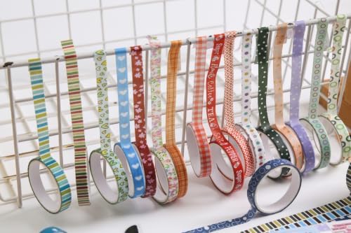 YUBBAEX 8 Rolls Basic Washi Tape Set Cute Pattern Masking Decorative Tapes for Arts, DIY Crafts, Journals, Planners, Scrapbooking, Wrapping (Blue Pink)