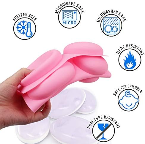 BAKER DEPOT Silicone Mold for Handmade Soap 6 Cavity Oval Shape Fat Bath Bombs Pink Color，Set of 2