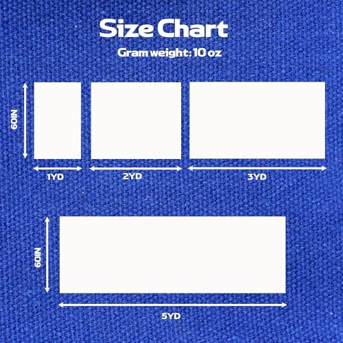 10oz Natural Cotton Blend Canvas Fabric, Duck Canvas Fabric, 60'' Wide for Arts & Crafts, Painting, Handmade Home Decor (Navy, 1 Yard)