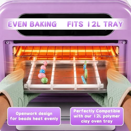 WECLAYER Bead Baking Rack,Polymer Clay Tools with 232 Slots(58 * 4) – Stackable & Heat-Resistant Drying Rack for Jewelry Making, Oven Safe for Home Ovens, Includes 25 Pins