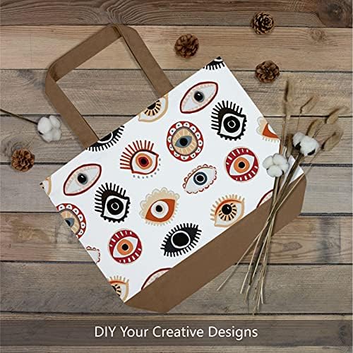 TOPDesign 3-Pack Super Strong Large 12oz Cotton Canvas Tote Bags, Reusable Grocery Shopping Cloth Bags, Fashionable Two-Tone Totes for Crafts, DIY Your Creative Designs