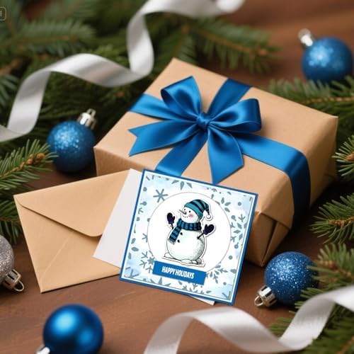 GLOBLELAND Christmas Snowman Clear Stamps for Card Making Silicone Xmas Gifts Boxes Clear Stamps Greetings Transparent Stamp Seal for DIY Scrapbooking