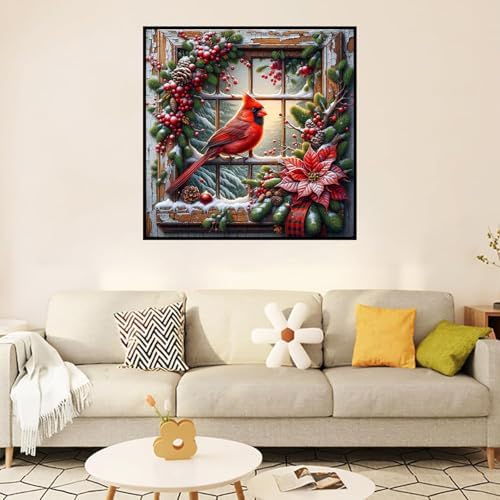 Benjenes Christmas Cardinal Diamond Art Kits for Adults, Diamond Painting