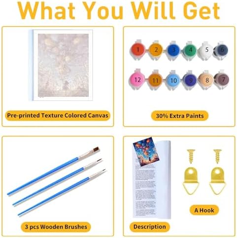 koemhxb Paint by Numbers Kit for Adults Beginners, Book of Mystical Paint by Numbers on Canvas, Acrylic Painting Crafts for Home Decor (16x20inch)
