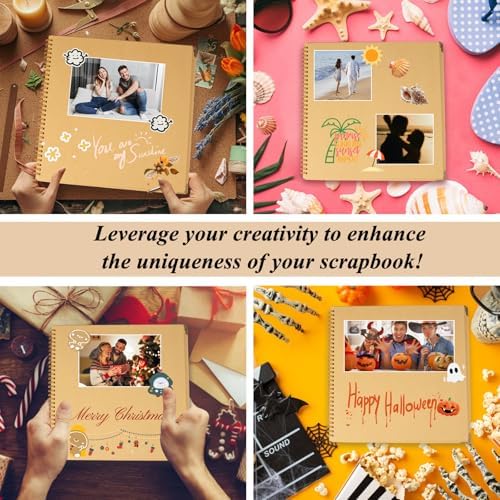 Joyberg Scrapbook 80 Pages, Scrapbooking Supplies 11 x 11 In, Scrapbook Album Suitable for Album Memory Book Wedding, Anniversary Family, DIY Craft Projects (Brown)