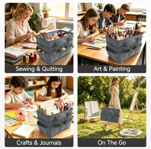 Art Supply Storage Bag,Craft Organizer Tote Bag for Craft Supplies