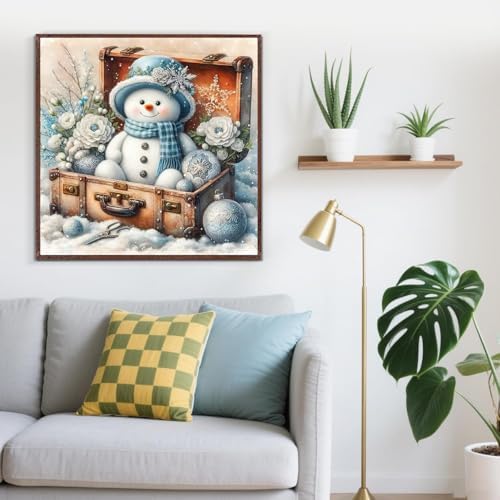 WNPOKN Christmas Snowman Diamond Art Kits for Adults 12x12inch