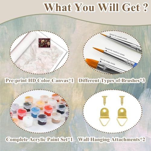 Butterfly Paint by Numbers Kit for Adults, Paint by Numbers for Adults