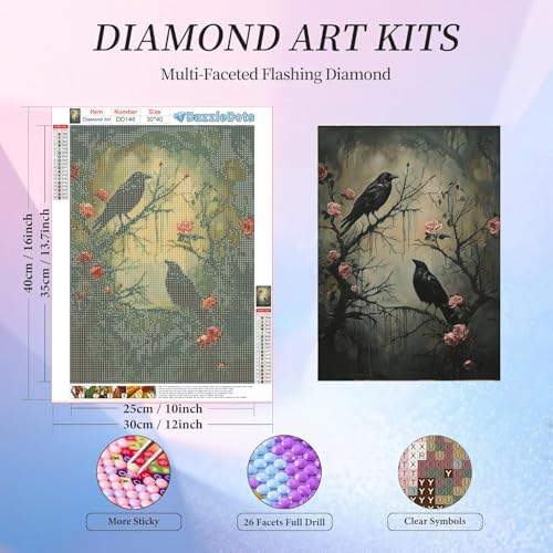 Halloween Diamond Art Kits for Adults Round Diamond Painting 12x16 Inch