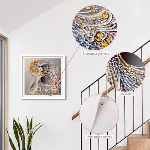 AiYuanzsh 5D Special Shaped Diamond Painting Kit - Charming Goddess Design, Unique Crystal Rhinestone Diamond Art Set for Beginners and Adults, Perfect for Home Wall Decor and Holiday Gifts