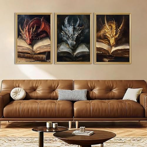 3 Pack Dragon Diamond Art Kits for Adults Round Diamond Painting 12x16Inch