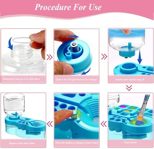 Paint Brush Cleaner Tool, Paint Brush Washer with Water Circulation, Blue