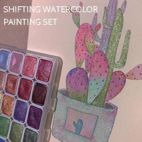 Forestry Shifting Watercolor Painting Set，20 Colors Watercolor Painting Set，Metallic Watercolors，Glitter Watercolor Paint For Children Adults Art Paint (Lohas 20 colors 1 ml（1* Pen）)