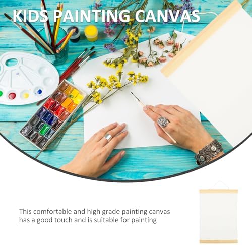 FAVOMOTO Ornament Frame White Blank Cotton Canvas Panels 3Pcs Wooden Framed Artist Canvas Board with Hanging Rope DIY Arts Accessory for Painting Acrylic Pouring Oil Paint Ornament Frames