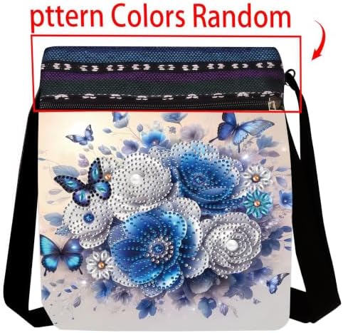 LSQFS 5D DIY Diamond Painting Crossbody Bag, PU Leather Butterfly Purse, Diamond Art Kits for Adults, Art Bag, Craft Kits for Adults Women, Creative Handmade Gift