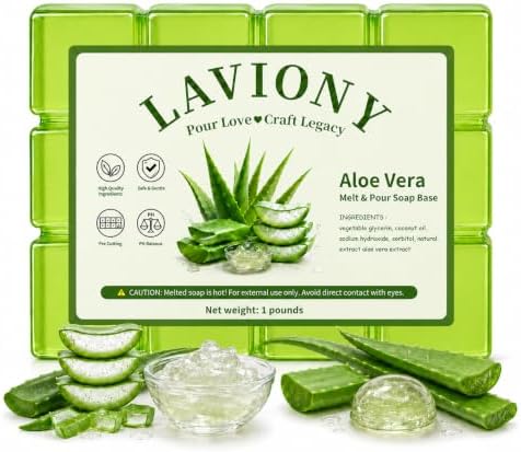 Melt and Pour Soap Base, Pre-Cut DIY Soap Craftrs,1LB Aloe Vera