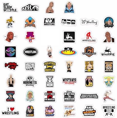 Wrestling Stickers and Decals for Water Bottles, Wrestling Birthday Party Decorations, Gifts for Wrestlers, Gifts for Women & Men